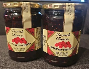 Danish Choice Raspberry Preserves - 24 oz Glass Jar - 2 jars - Sealed New - Picture 1 of 2