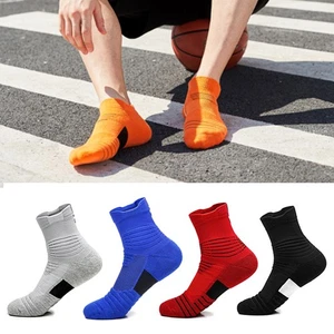 Men's Anti-Slip Sports Socks Cotton Blend Breathable For Basketball Gym Workout - Picture 1 of 33