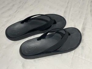 New Olukai Ohana Beach Sandals Flip Flops Black/Dark Shadow Men’s Size 11 - Picture 1 of 2