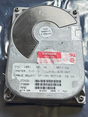 CONNER CFS850A IDE HARD DRIVE 850MB PBM02 ETCNJGV            FD2B3 - Image 1 of 3
