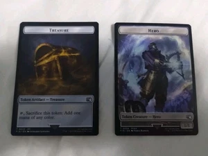 Hero (T0008) Treasure (T0023) Ficha de Doble Cara Final Fantasy Magic The Gathering - Imagen 1 de 3