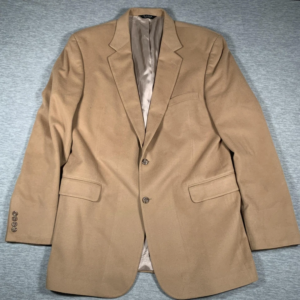 Jos A Bank Blazer Mens 46 XL Long Camel Tan 100% Cashmere Sport Coat Jacket - Image 1 of 4