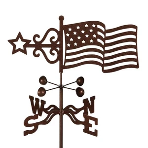 EZ Vane Steel USA Flag Weathervane 80” Height, Includes Metal Garden Mount, W... - Picture 1 of 5