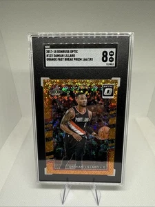 2017-18 Donruss Optic Fast Break Orange #122 Damian Lillard Portland SGC 8 - Picture 1 of 8