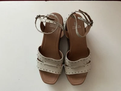Next Bone Forever Comfort Leather Studded Wedges. Women's Size 6. - Image 1 of 4