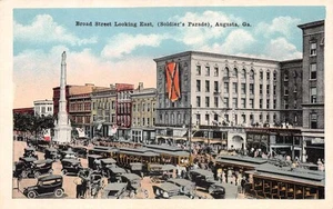 Augusta Georgia Broad Street Soldaten Parade Vintage Postkarte AA103972 - Bild 1 von 2
