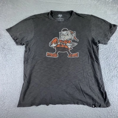 Cleveland Browns Shirt Mens Large NFL Football Brownie The Elf Tee Retro Logo - Image 1 of 4