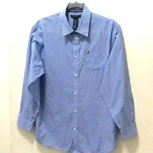Nautica Boys Blue Striped Button Down Dress Shirt. - Picture 1 of 6
