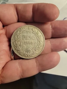 1903 Chile 1 Peso Silber Tough Date PetetheGreek - Bild 1 von 3