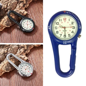 Mini Sports Watches Clip On Carabiner watch Luminous For Doctors Nurses Hikers - Picture 1 of 10