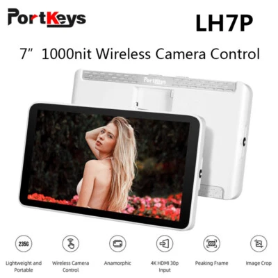 Portkeys LH7P 7'' WiFi Bluetooth Control Camera BMPCC SONY White Monitor 4K HDMI - Image 1 of 4