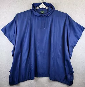 Lauren Ralph Lauren Rain Poncho Unisex One Size Dark Blue Side Snap Closure - Picture 1 of 8