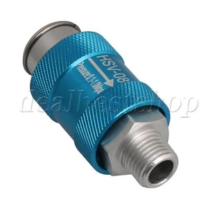 4x Blue HSV-08 1/4"" Threaded Hand Operated Flow Control Slide Valve Aluminum - Picture 1 of 9