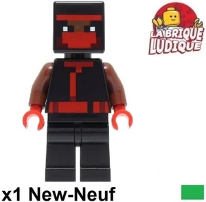 LEGO Figürchen Minifig Minecraft Ninja Schwarz Rot Schwarz Red min112 Neu - Imagen 1 de 1