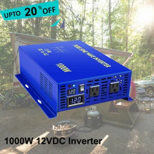 Pure Sine Wave 1000W Power Inverter 12VDC to 120VAC Solar System RV/Truck/Car - Picture 1 of 9
