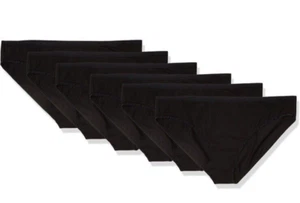 Paquete de 6 calzoncillos de bikini de algodón negros para mujer Amazon Essentials NUEVO - Imagen 1 de 5