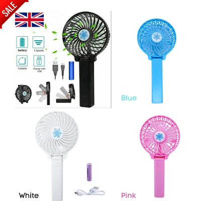 Mini Hand-held Fan Portable Folding Desk Fan Cooler Cooling USB Rechargeable Fan - Image 1 of 4