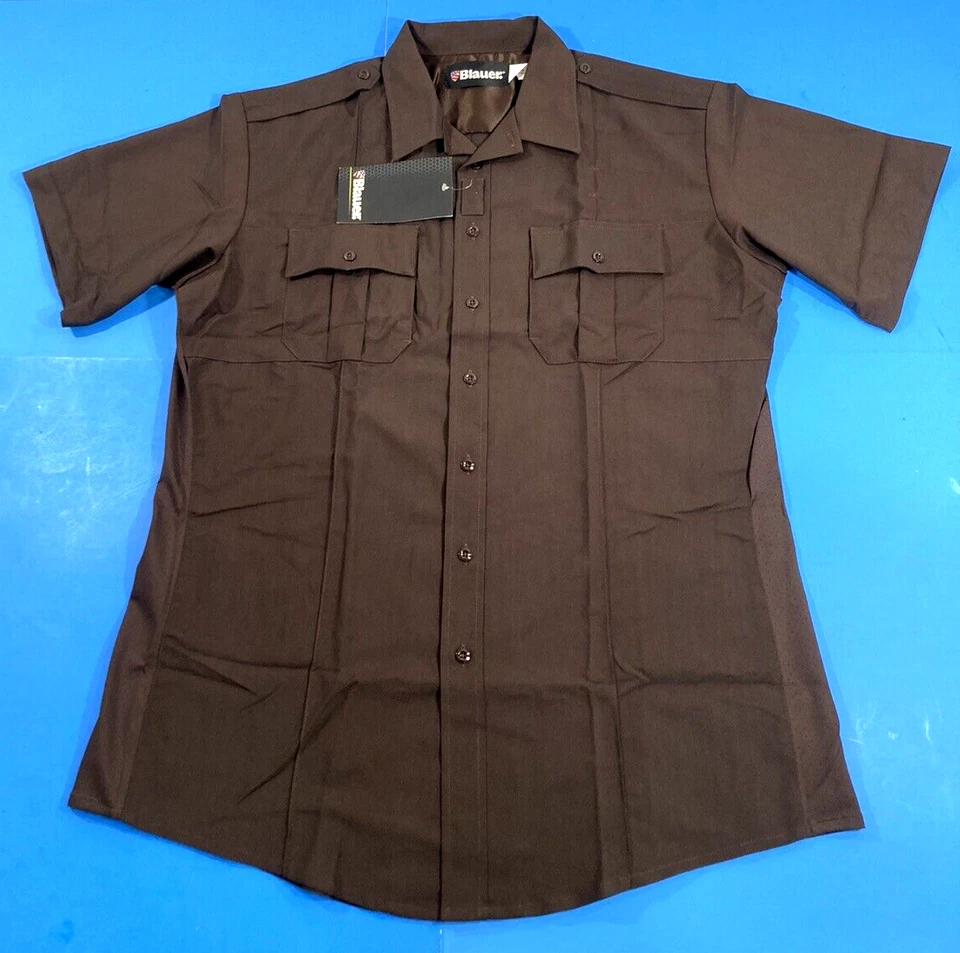 BLAUER MENS 8916 SHORT SLEEVE RAYON SUPERSHIRT ZIP SHIRT SAM BROWN 5XL REG