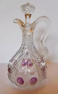 c1915 EAPG US Glass 15143 Cruet - Cornucopia ardente alias Twinkling Star con colore - Foto 1 di 14