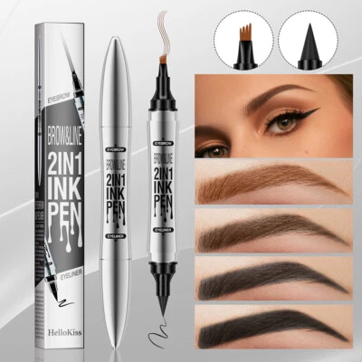 2024 Upgrade 3D Microblading Eyebrow Tattoo Pencil 4 Fork Tip with Eyeliner - Image 1 of 4