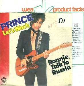 7" Prince - Let's Work / Ronnie, Talk To Russia / PROMO-INFOSHEET / Germany 1982 - Picture 1 of 5