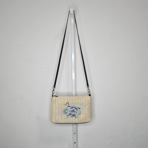 SAKROOTS Lumi Convertible Turtle Crossbody Shoulder Bag Woven Straw - Picture 1 of 6