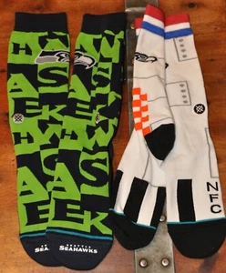 Seattle Seahawks Stancecrew Calcetines Para Hombre Grande 9-13 NUEVOS NFL Navidad 2 Pares NFL - Imagen 1 de 3