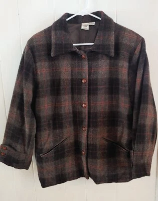 Abrigo de Colección Años 90 Boundary Waters Tareas de Granero Mezcla de Lana Chaqueta a Cuadros Para Mujer Pequeño M Foto 1 de 4