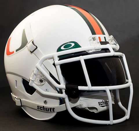 *CUSTOM* MIAMI HURRICANES NCAA Schutt XP Authentic GAMEDAY Football Helmet Cover