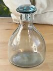 Handblown Clear Glass Bottle Decanter With Stopper 7"