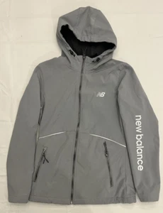 New Balance Women's 4-Way Stretch Softshell Hooded Light Grey Jacket Sz Small - Picture 1 of 18