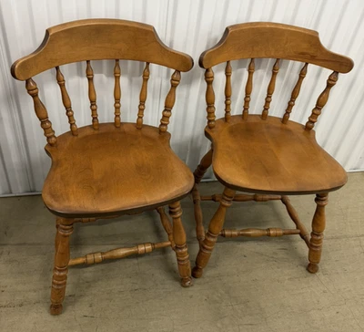2 sillas de comedor/escritorio coloniales de arce Bent & Bros EE. UU. sin envío Foto 1 de 4