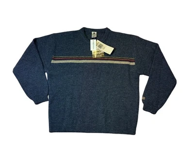 Suéter DE COLECCIÓN Columbia Para Hombre M Mediano Azul Rayas 100% Lana Shetland Nuevo Con Etiquetas Foto 1 de 4