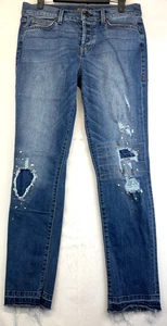 Pantalones de mezclilla Level 99 - para mujer talla 26 - azules - ajustados - desgastados - dobladillo crudo (4343) - Imagen 1 de 22