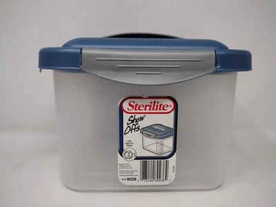 Sterilite Show Offs 2008 gris azul pequeño 1892 mango tapa a presión EE. UU. Foto 1 de 4