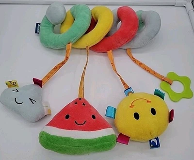 Ainingi Plush Spiral Soft Stroller Baby Toy Lovey Soft Watermelon Smile Taggie - Image 1 of 4