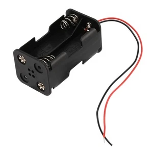 Black Tow Layers 4 x 1.5V AA Batteries Battery Holder Case Box w Wire Leads E3W2 - Picture 1 of 9
