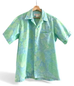 Key West Hand Print Fashions Herren Vintage S/S blau grün Hemd Lilly Pulitzer 60s L - Bild 1 von 11