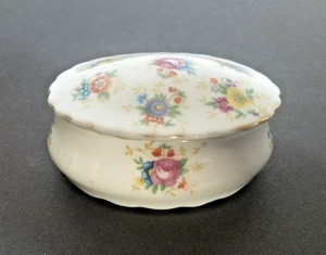 Floral China Schmuckschatulle mit Deckel Porzellan oval Made in Japan Vintage 3817 - Bild 1 von 8