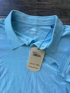 Tommy Bahama Mens Large Pacific Shore Polo Graceful Sea Heather Blue NWT - Picture 1 of 8