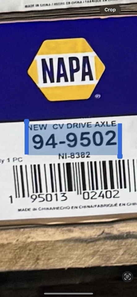 NAPA 94-9502 nuevo eje CV Nissan Sentra 2013-2019 Foto 1 de 1