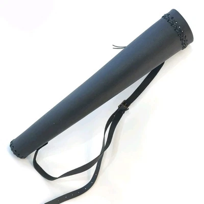 Faretra in vera pelle fatta a mano porta frecce tiro con l'arco tradizionale nero cosplay  - Immagine 1 di 4