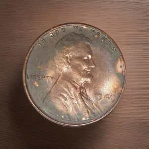 Lincoln Wheat Penny 1949, sin circular, sin circular, BU, brillo, gran tonificación - Imagen 1 de 4