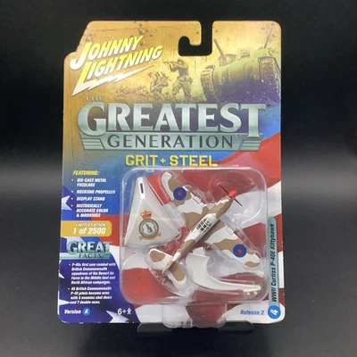 2018 Johnny Lightning WWII CURTIS P-40E Kittyhawk Grit & Steel RARE VERSION “A” - Image 1 of 4
