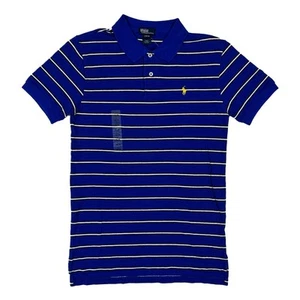 Polo Ralph Lauren Boy's Striped Polo - Blue/White/Black (Yel.) - Size: L (16/18) - Picture 1 of 4
