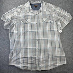 Camisa Territorio del Noroeste Para Hombres XXXLT Gris A Cuadros Frente a Presión Grande Alta Algodón - Imagen 1 de 11
