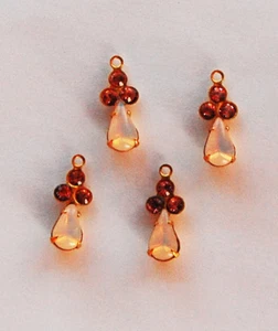 VINTAGE PINK faux OPAL made with SWAROVSKI RHINESTONES TEAR DROP PENDANT BEADS - Picture 1 of 3