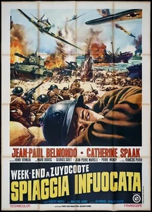 WEEK END A ZUYDCOOTE MANIFESTO BELMONDO SPAAK 1964 DUNKIRK WAR MOVIE POSTER 4F - Foto 1 di 1