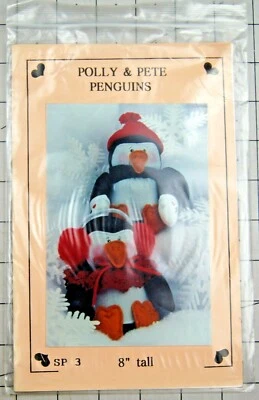 Polly & Pete Penguin Sewing Pattern 8" Tall Christmas  - Image 1 of 2