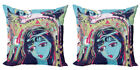 Abstract Art Pillow Covers Pack of 2 Avatar Woman Cat